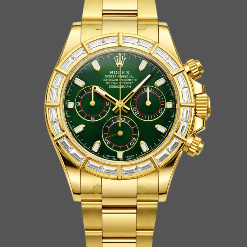 Rolex Daytona 116568BR Replica - Cadran Vert Lunette Diamants