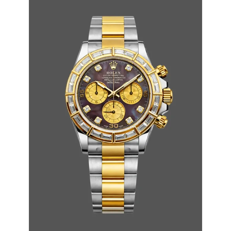 Rolex Daytona Cosmograph 116568BR Replica - Cadran Nacre Lunette Diamants