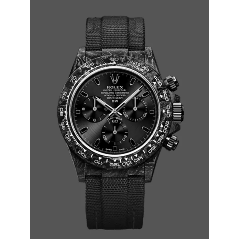 Rolex Daytona CUSTOMIZED Replica - Cadran Noir Fibre de Carbone