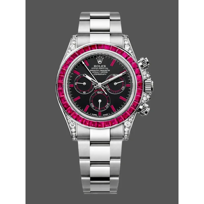 Rolex Cosmograph Daytona Ruby Bezel 126599TRU Replica - Cadran Noir Bracelet Oyster