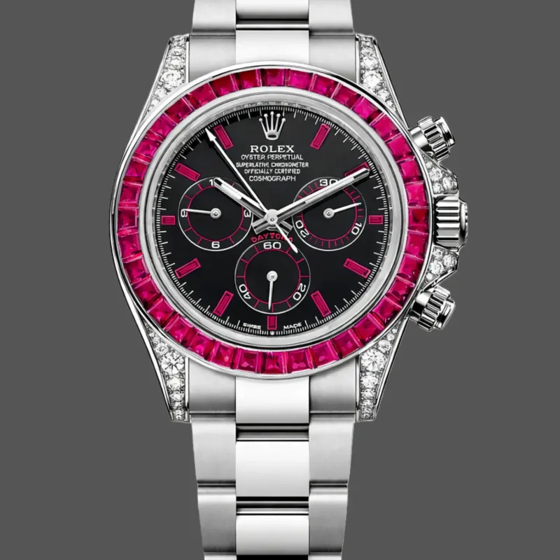 Rolex Cosmograph Daytona Ruby Bezel 126599TRU Replica - Cadran Noir Bracelet Oyster