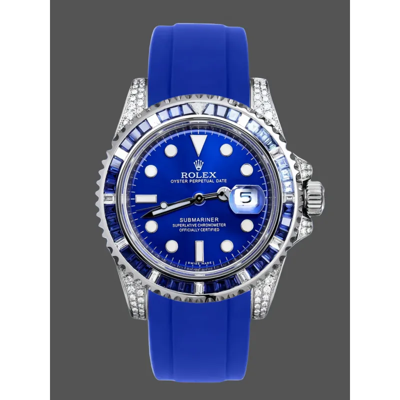 Rolex Submariner Hulk 116610 Replica - Cadran Bleu Lunette Cannelee