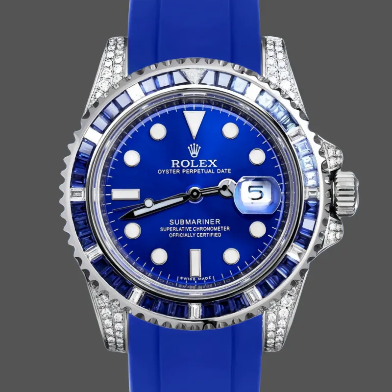 Rolex Submariner Hulk 116610 Replica - Cadran Bleu Lunette Cannelee