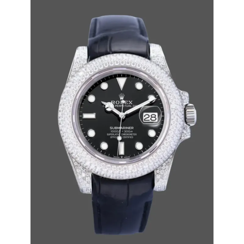 Rolex Submariner Hulk 116610 Replica - Cadran Noir Lunette Diamants
