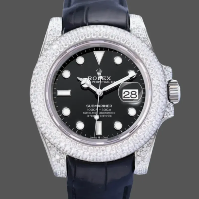 Rolex Submariner Hulk 116610 Replica - Cadran Noir Lunette Diamants