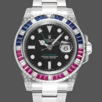 Rolex GMT-Master II Pepsi 126710BLRO Replica - Cadran Noir Lunette Diamants