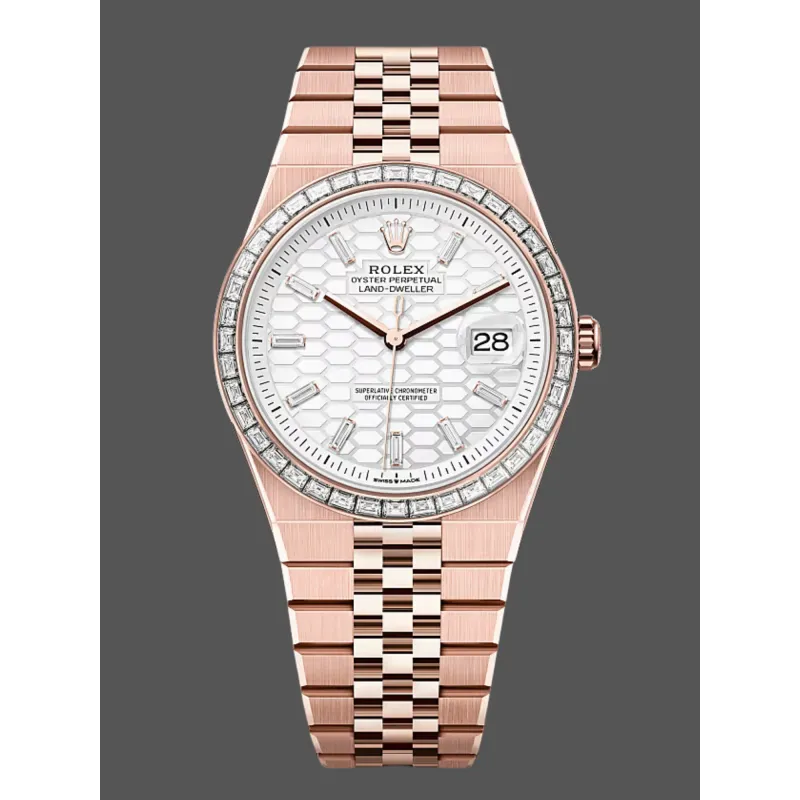 Rolex Land Dweller 127385TBR Replica - Ice White Lunette Diamants