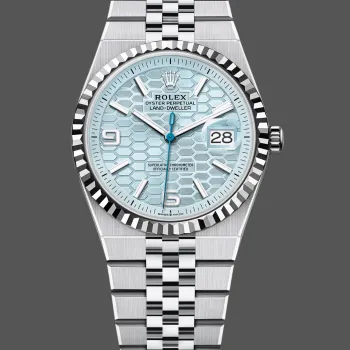 Rolex Land Dweller Unisexe 127236 Replica - Cadran Bleu Glace Lunette Cannelee