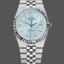 Rolex Land Dweller Unisexe 127236 Replica - Cadran Bleu Glace Lunette Cannelee