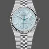Rolex Land-Dweller 40 127336 Replica - Cadran Bleu Glace Lunette Cannelee