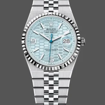 Rolex Land-Dweller 40 127336 Replica - Cadran Bleu Glace Lunette Cannelee
