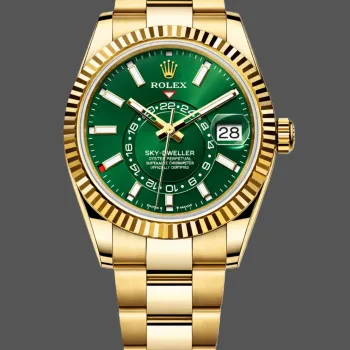 Rolex Sky-Dweller 336938 Replica - Cadran Vert Lunette Cannelee