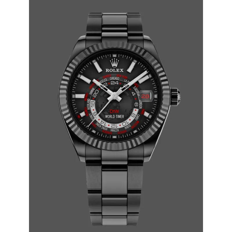 Rolex Sky-Dweller CUSTOMIZED Replica - Cadran Noir Acier Inoxydable