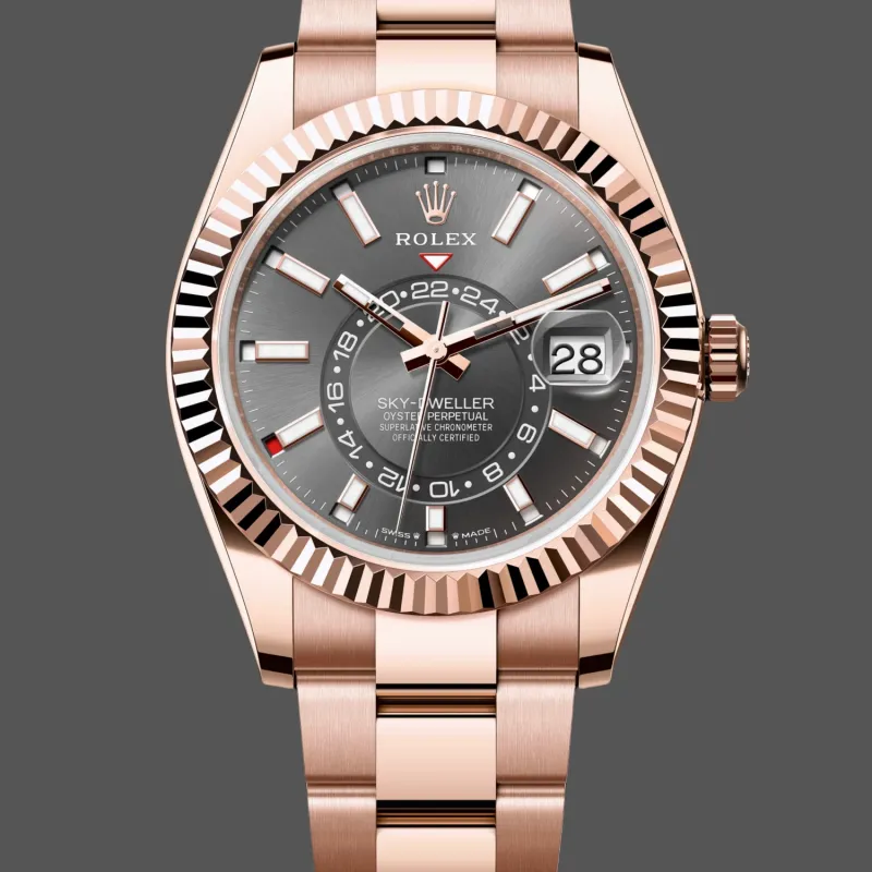 Rolex Sky-Dweller s 336935 Replica - Cadran Gris Ardoise Acier Inoxydable