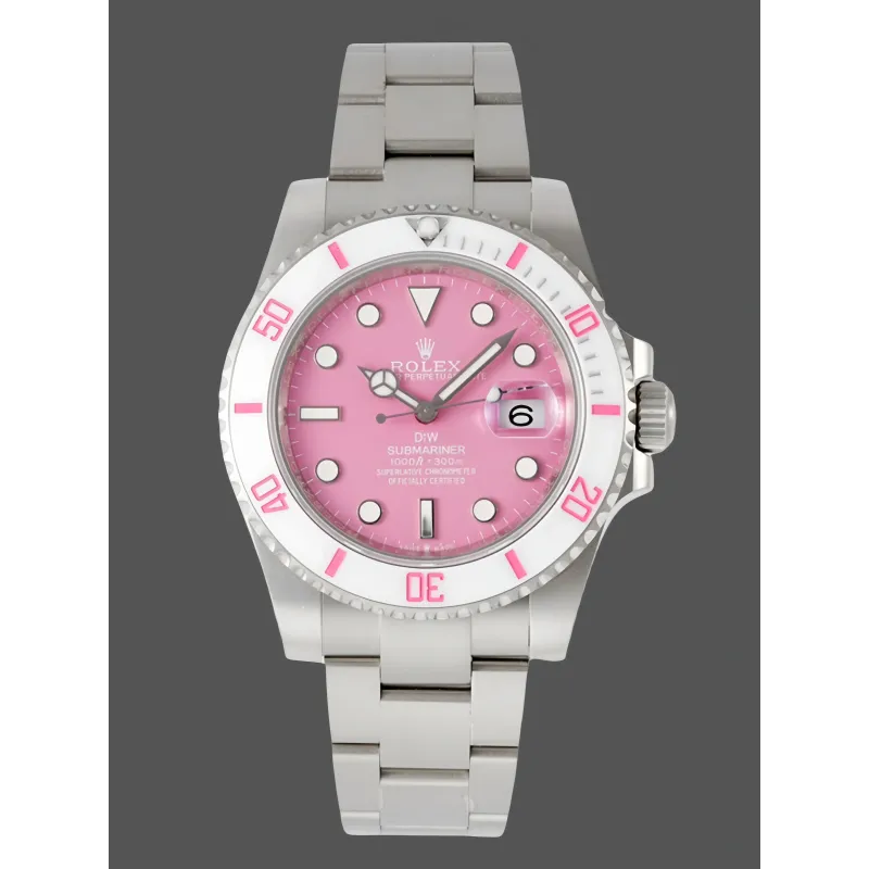 Rolex Submariner Hulk 116610 Replica - Cadran Rose Lunette Cannelee