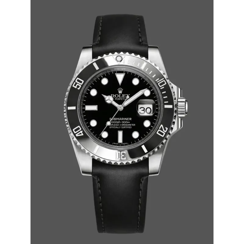Rolex Submariner Date 116610LN Replica - Cadran Noir Bracelet Cuir