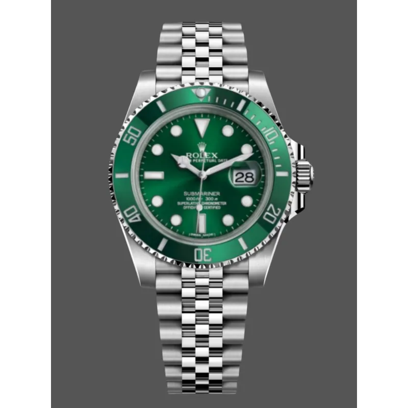 Rolex Submariner Hulk 116610LV Replica - Cadran Vert Lunette Cannelee