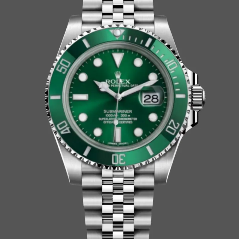 Rolex Submariner Hulk 116610LV Replica - Cadran Vert Lunette Cannelee
