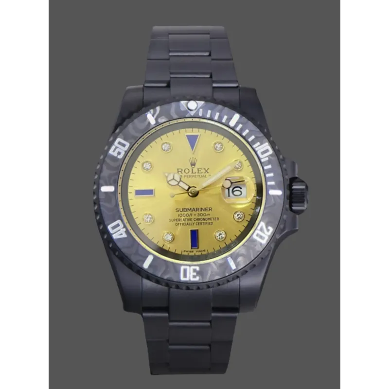 Rolex Submariner Hulk 116610 Replica - Cadran Champagne Lunette Cannelee