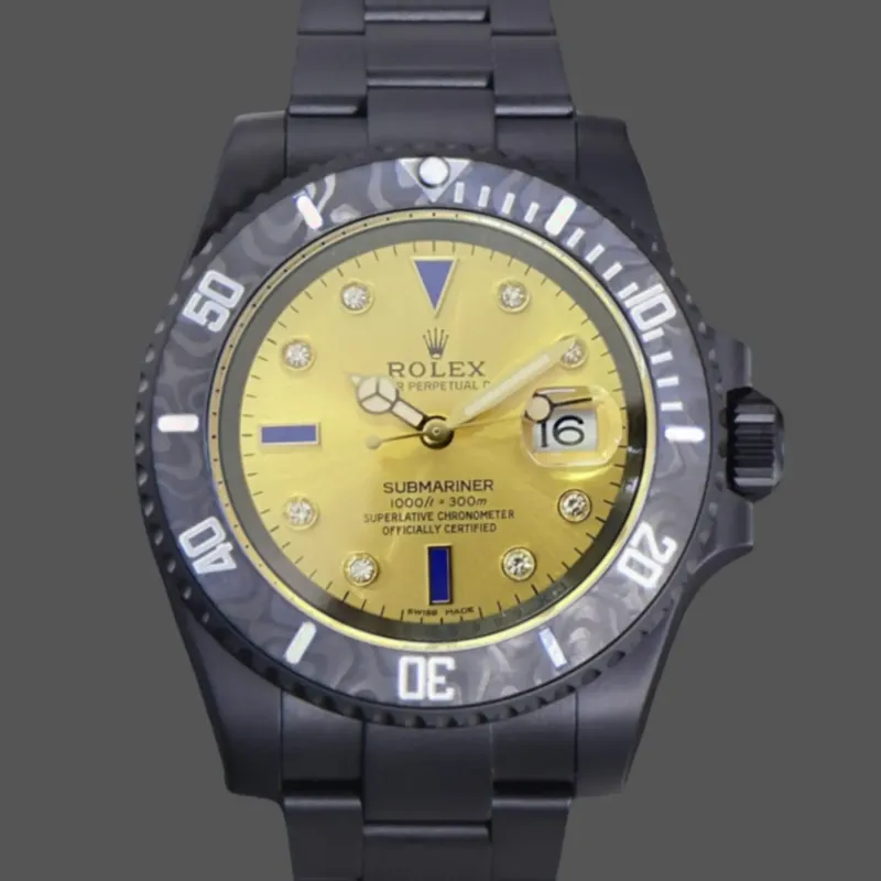 Rolex Submariner Hulk 116610 Replica - Cadran Champagne Lunette Cannelee