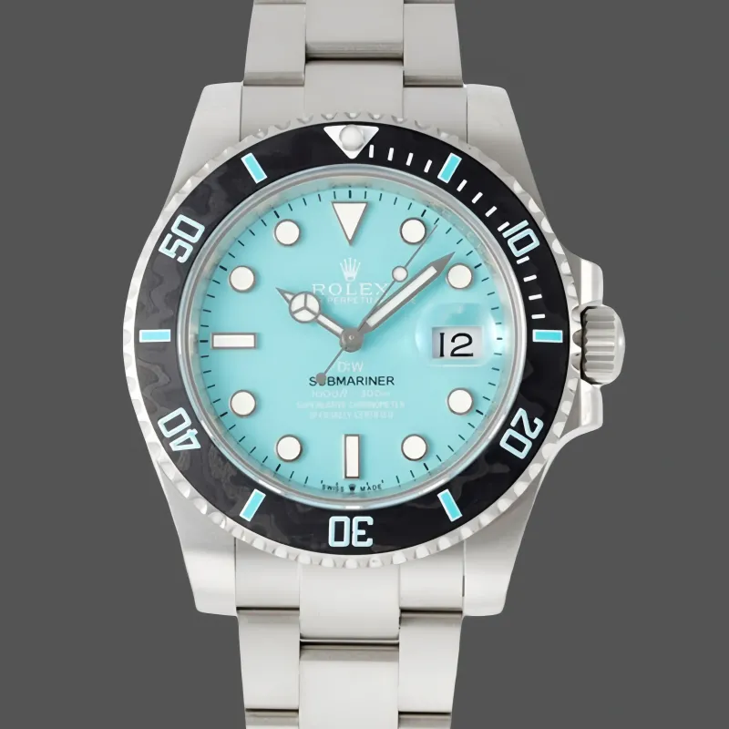 Rolex Submariner DIW Replica - Cadran Bleu Glace Lunette Cannelee