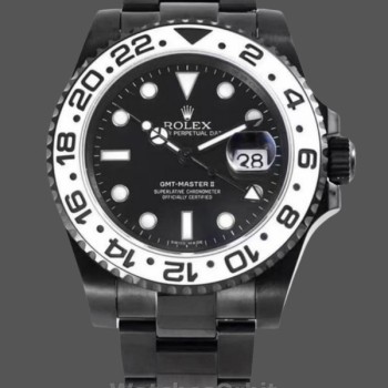 Replique Hommes - Rolex GMT-Master II Acier inoxydable revêtu de PVD/DLC noir 16710 - Cadran noir Cadran noir