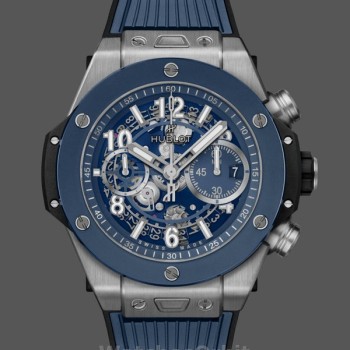 Replique Hommes Hublot Big Bang-421.NL.5170.RX, 44mm Cadran bleu mat squelette