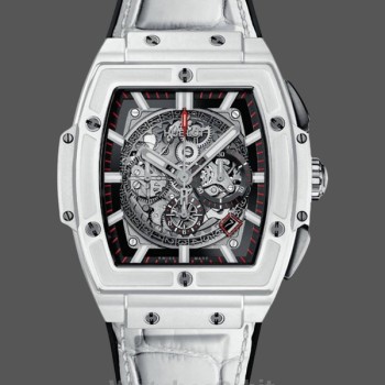 Replique Hommes Hublot Spirit of Big Bang-641.HX.0173.LR, céramique blanche, cadran squelette 42mm