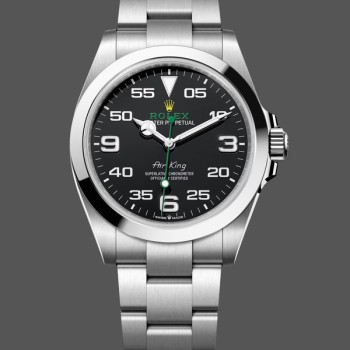 Replique Hommes Rolex Air-King 40mm Hommes-116900-Acier inoxydable-Noir Cadran arabe Bleu