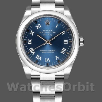 Replique Rolex Oyster Perpetual Air-King-114200 unisexe, 34mm, cadran bleu, unisexe bleu