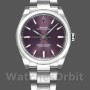 Replique Rolex Oyster Perpetual Air-King 114200-34mm unisexe, cadran indexé rouge raisin, unisexe rouge raisin