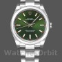 Replique Rolex Oyster Perpetual Air-King 114200-34mm unisexe, cadran indexé vert olive, unisexe vert olive