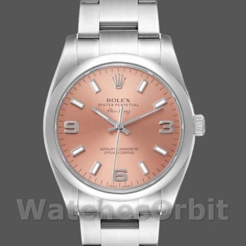 Replique Rolex Oyster Perpetual Air-King 114200-34mm, cadran saumon, unisexe saumon, unisexe