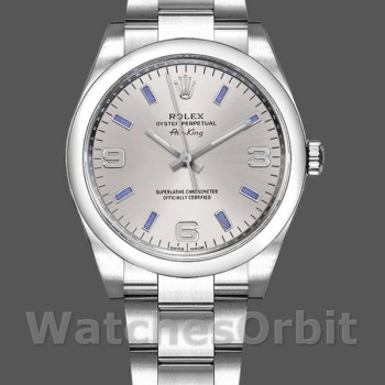 Replique Rolex Oyster Perpetual Air-King-114200 unisexe, 34mm, cadran argent, unisexe argent