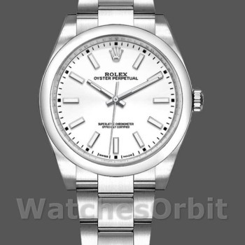 Replique Rolex Oyster Perpetual Air-King-114200 unisexe, 34mm, cadran indexé blanc, unisexe blanc