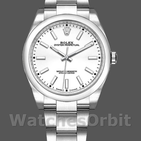 Replique Rolex Oyster Perpetual Air-King-114200 unisexe, 34mm, cadran indexé blanc, unisexe blanc