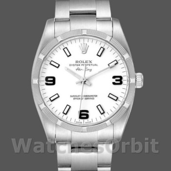 Replique Rolex Oyster Perpetual Air-King-114210 unisexe, 34mm, cadran blanc, unisexe blanc