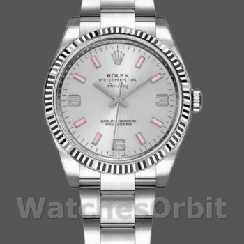 Replique Rolex Oyster Perpetual Air-King 34mm Unisex-114234-Automatic-Silver Dial Argenté
