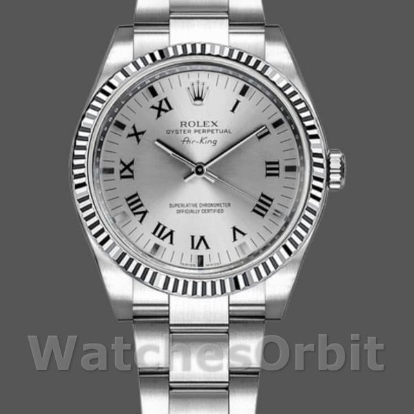 Replique Rolex Oyster Perpetual Air-King 34mm Unisex-114234-Cadran argenté Argenté
