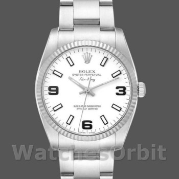 Replique Rolex Oyster Perpetual Air-King-114234 unisexe, 34mm, cadran arabe blanc, unisexe blanc