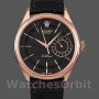 Replique Hommes Rolex Cellini Date 39mm Hommes-50515-Rose Gold-Black Index Dial Black<br />