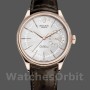 Replique Hommes Rolex Cellini Date 39mm-50515-Rose Gold-Silver-Crocodile Leather Strap White