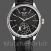 Replique Hommes Rolex Cellini Dual Time 39mm Hommes-50529-Noir Cadran Guilloché Noir