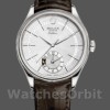 Replique Hommes Rolex Cellini Dual Time 39mm Hommes-50529-Cadran argenté-Bracelet marron Argenté<br />