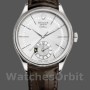 Replique Hommes Rolex Cellini Dual Time 39mm Hommes-50529-Cadran argenté-Bracelet marron Argenté<br />