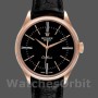 Replique Hommes Rolex Cellini Time 39mm Hommes-50505-Bracelet cuir noir-cadran noir Noir