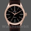 Replique Hommes Rolex Cellini Time 39mm Hommes-50505-bracelet cuir brun-cadran noir Noir