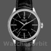 Replique Hommes Rolex Cellini Time 39mm Hommes-50509-Bracelet cuir noir-cadran noir Noir