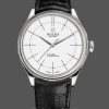 Replique Hommes Rolex Cellini Time 39mm Hommes-50509-Bracelet cuir noir-Cadran blanc Blanc