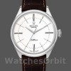 Replique Hommes Rolex Cellini Time 39mm Hommes-50509-bracelet cuir brun-cadran blanc Blanc